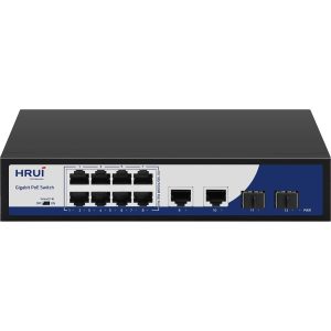 سوئیچ شبکه ۸ پورت PoE گیگابیت HRUI HR900-AFG-822NS + uplink + SFP